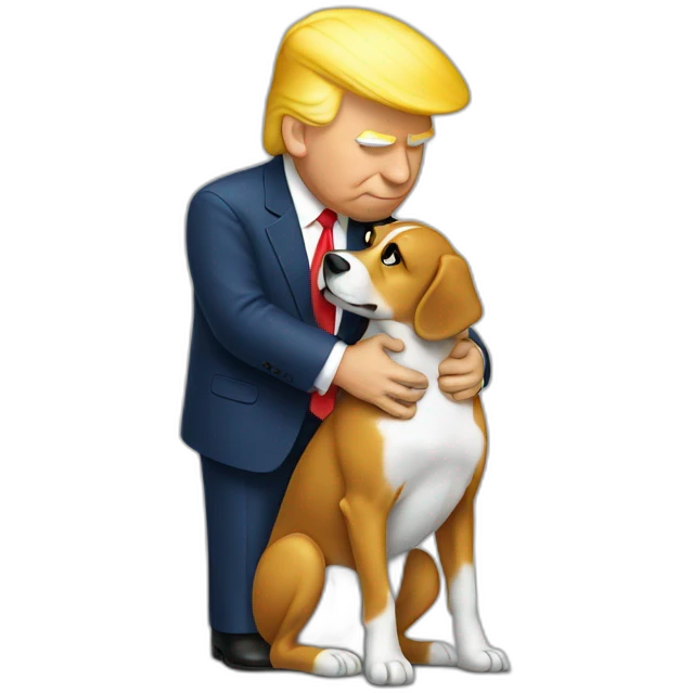 trump kissing a dog emoji