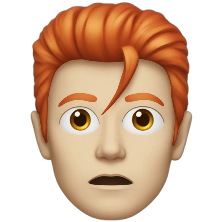 david bowie éclair rouge et bleur sur le visage emoji
