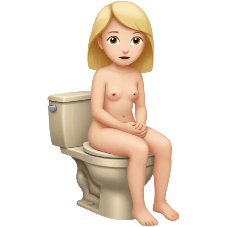 Girl naked pooping on the toilet emoji