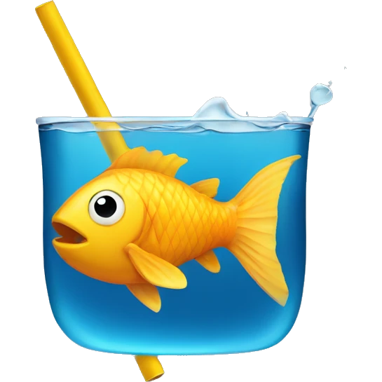 Fish drinking through straw emoji