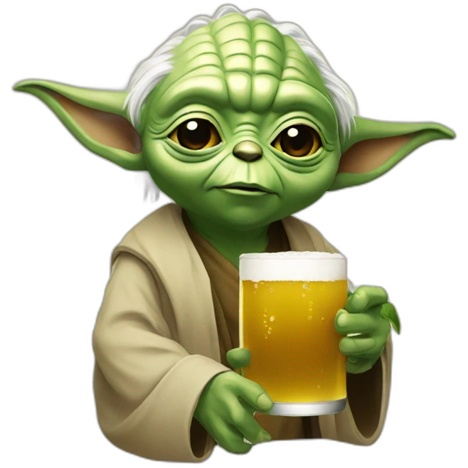 Yoda drink beer emoji