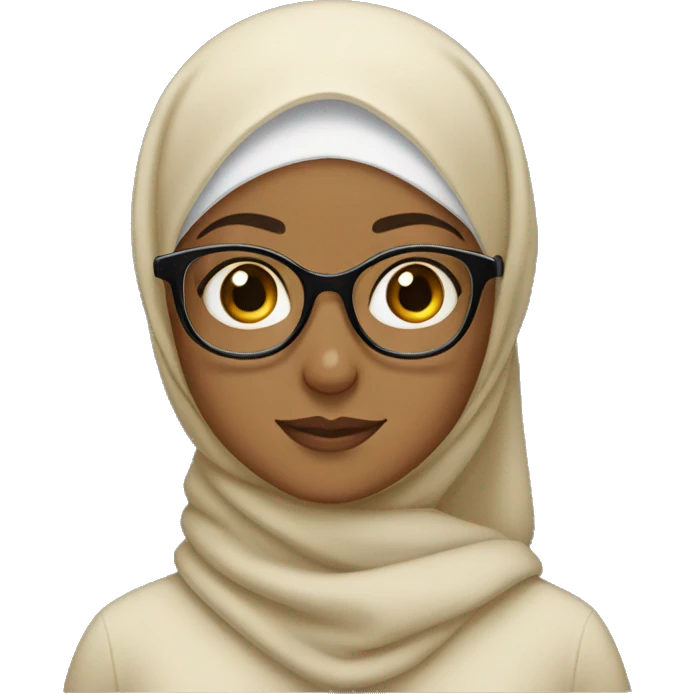 Hijabi girl wearing glasses emoji