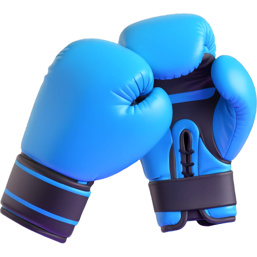 light blue boxing gloves emoji