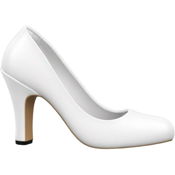 white latex mid heel shoe frontal view emoji