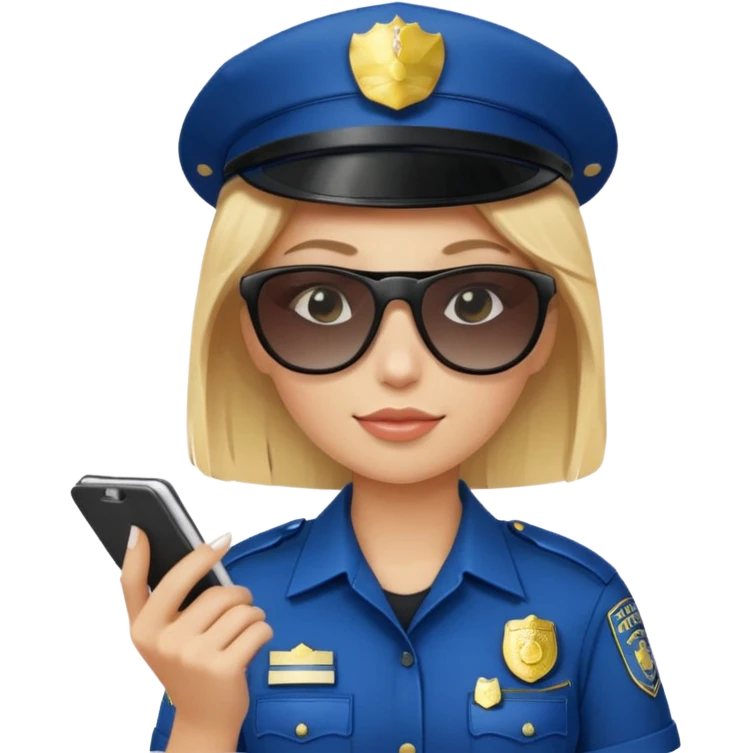 Police writing ticket with sunglasses on, female emoji