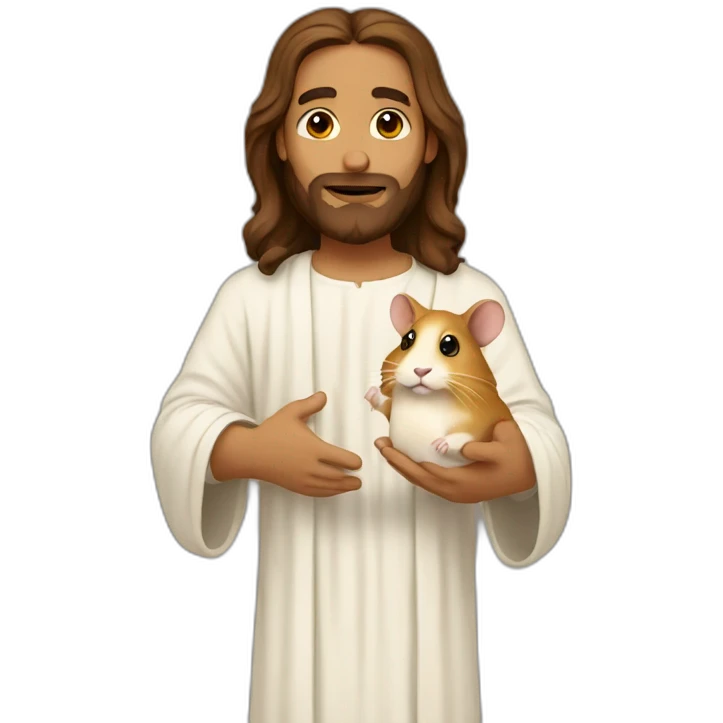 jesus holding a hamster emoji