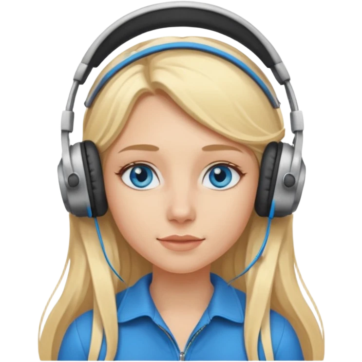 a blonde girl with long hair and blue eyes on a plane emoji