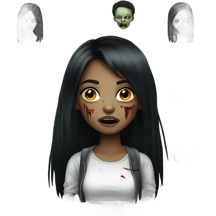 zombie girl black hair e franja emoji
