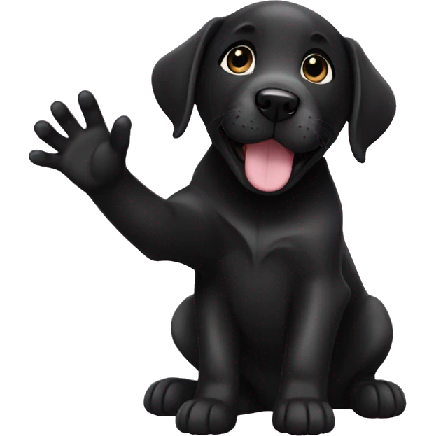 black labrador puppy high five emoji