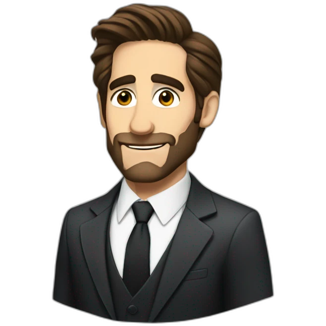 jake gyllenhaal cartoon wearing suit emoji