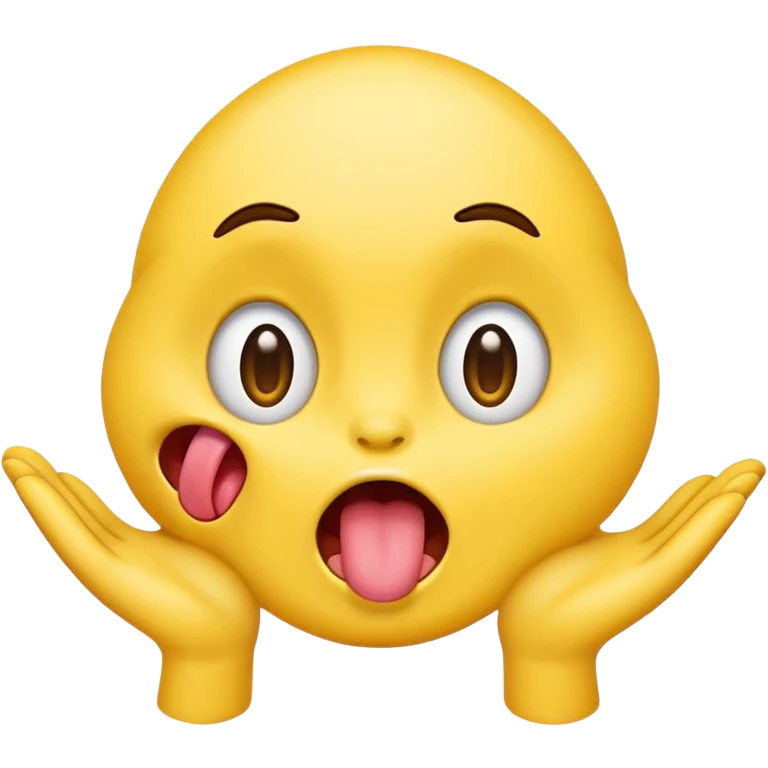 emoji with tongue out wide eyes drooling and hands opening out emoji