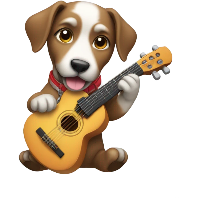 Dog playing a musical instrument emoji
