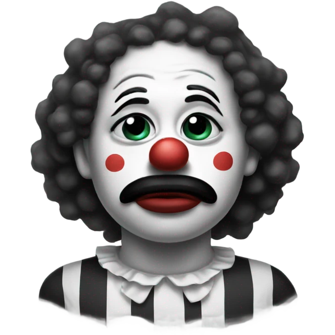 black and white sad clown emoji