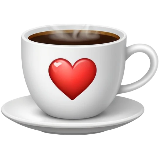 steaming coffee cup with heart-shaped steam emoji