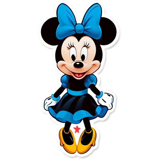 Minnie Mouse in black dress emoji