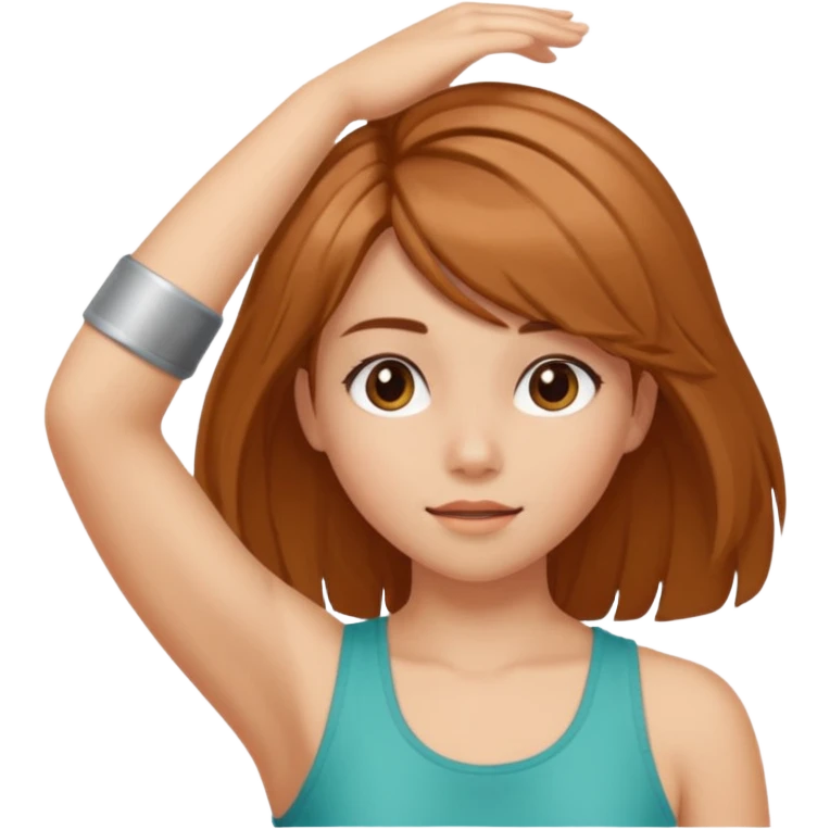 girl with armpit length hair and has peekaboo hair color model  emoji