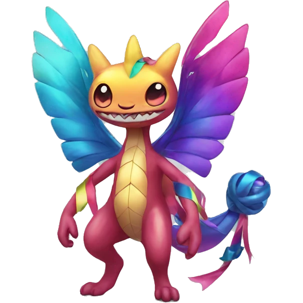 Shiny colorful Fakémon with ribbons emoji