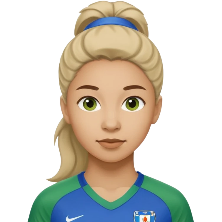 womansoccer player blue green jersey emoji