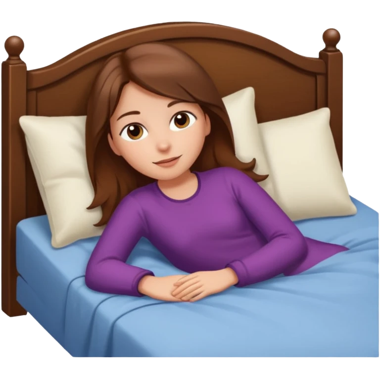 lying on bed brown hair girl emoji