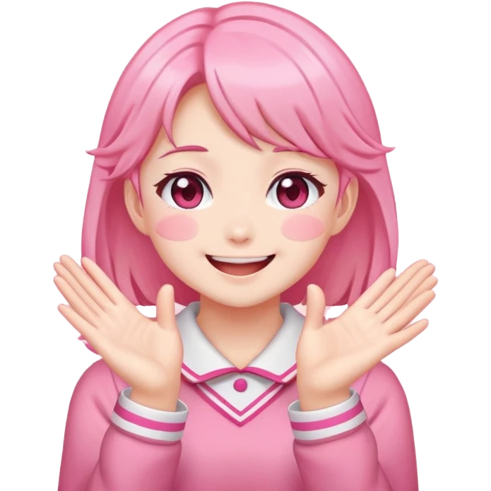 Anime girl clapping cheeks emoji