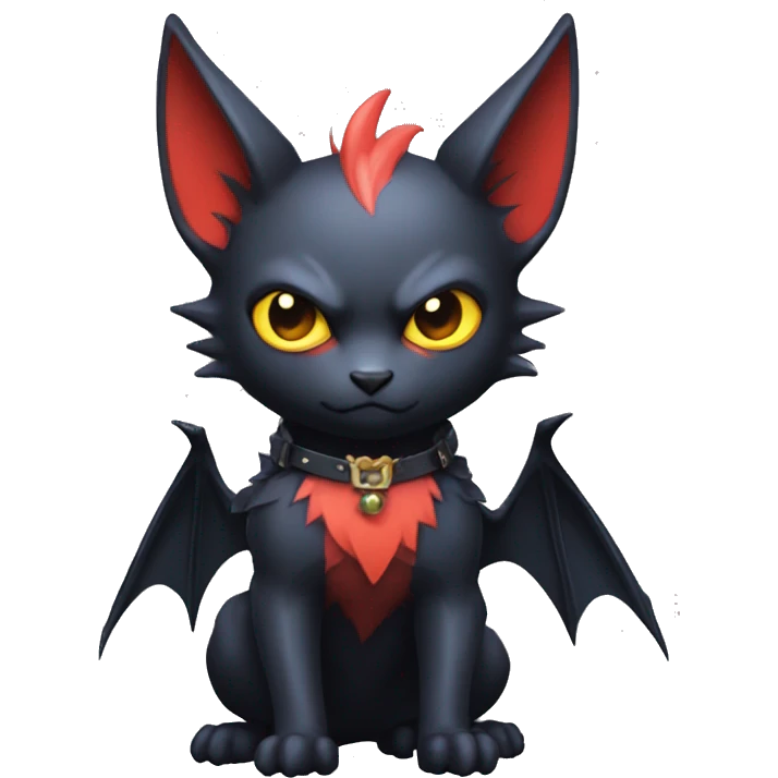  Kawaii Edgy Cool Beautiful Bat-Nargacuga-Litten full body emoji