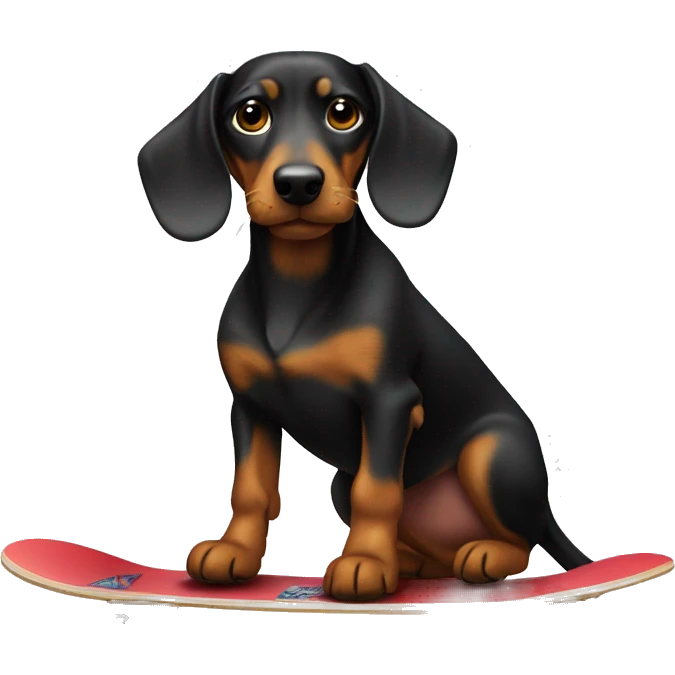 Dackel auf Skateboard  emoji