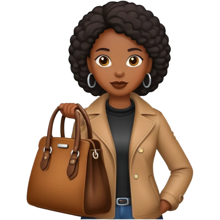 black woman bag emoji