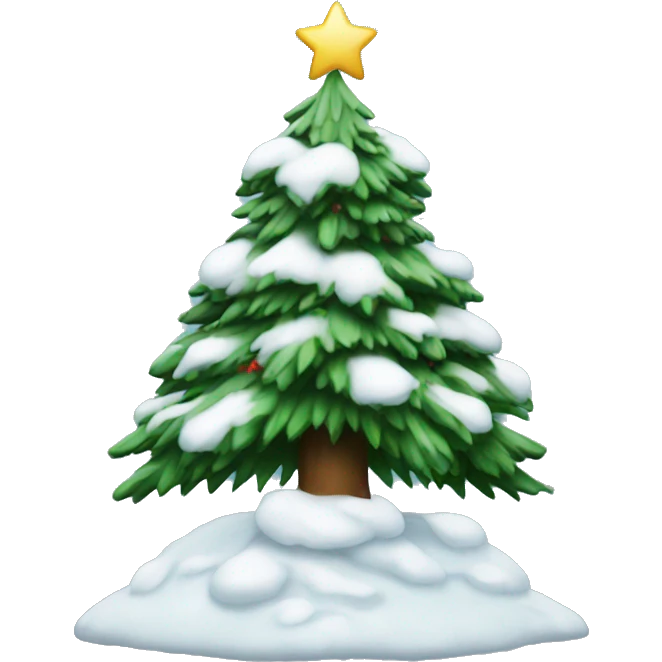 Snow on Christmas tree emoji