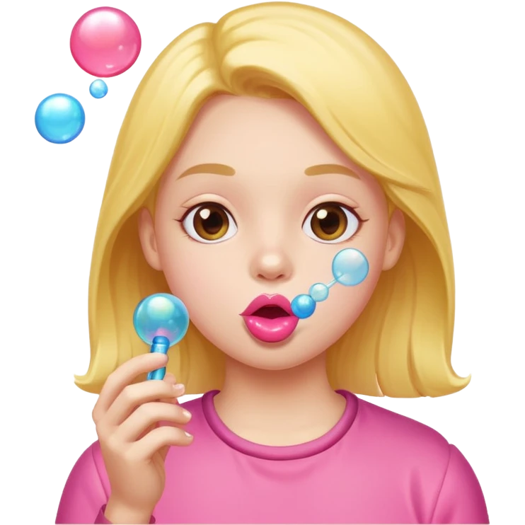 a person who blows bubbles with gum emoji