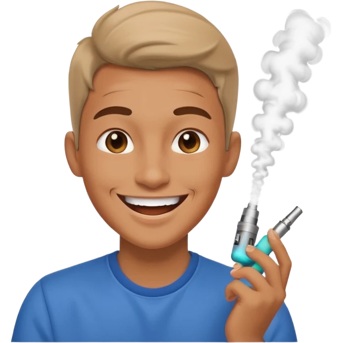 Vape dancing like a kid and happy emoji