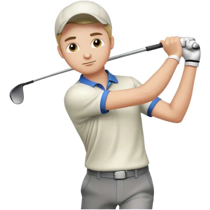 male golfer upper body swinging a club emoji