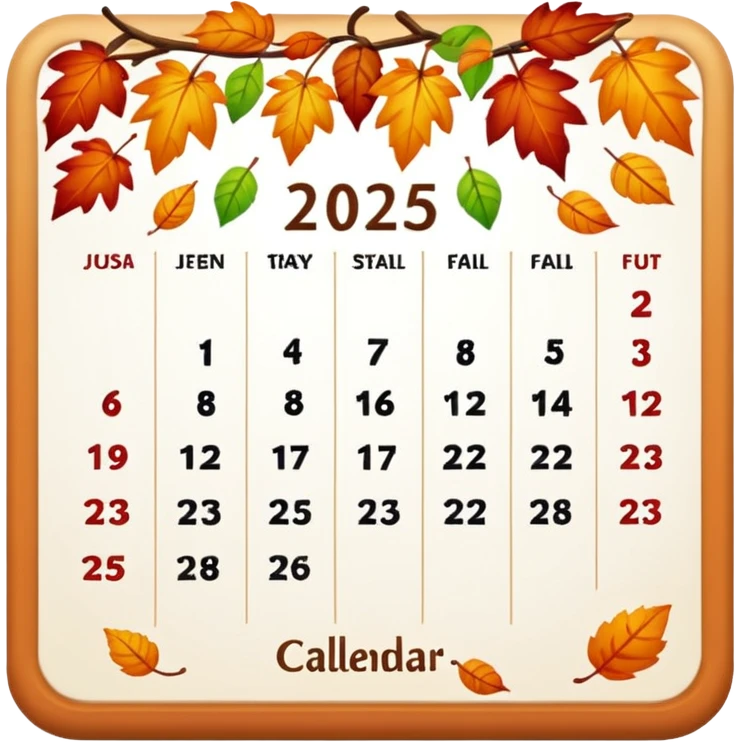 fall 2025 calendar emoji
