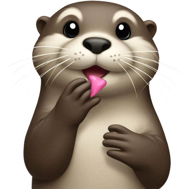 Otter blowing a kiss emoji
