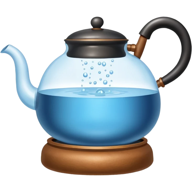 a small pot or kettle filled with water placed on fire, the water is boiling intensely with visible steam and bubbles rising, bright lighting, clean white background



 emoji