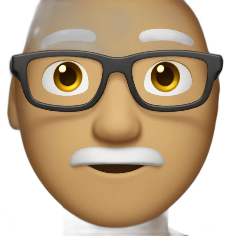 small guy with olive skin and bleached hair with dark roots and big silver glasses emoji
