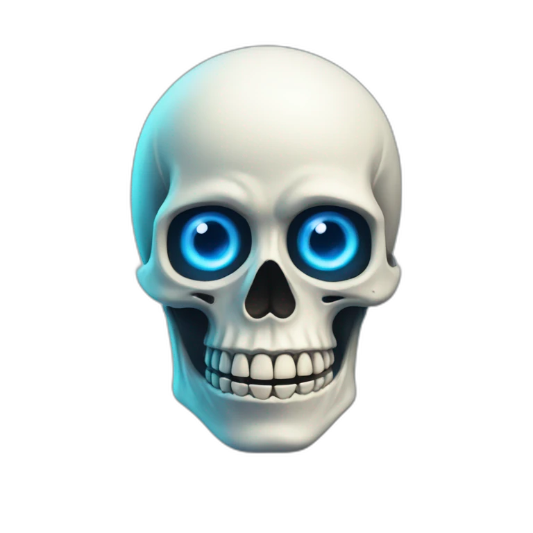 skeleton right glowing blue eye emoji