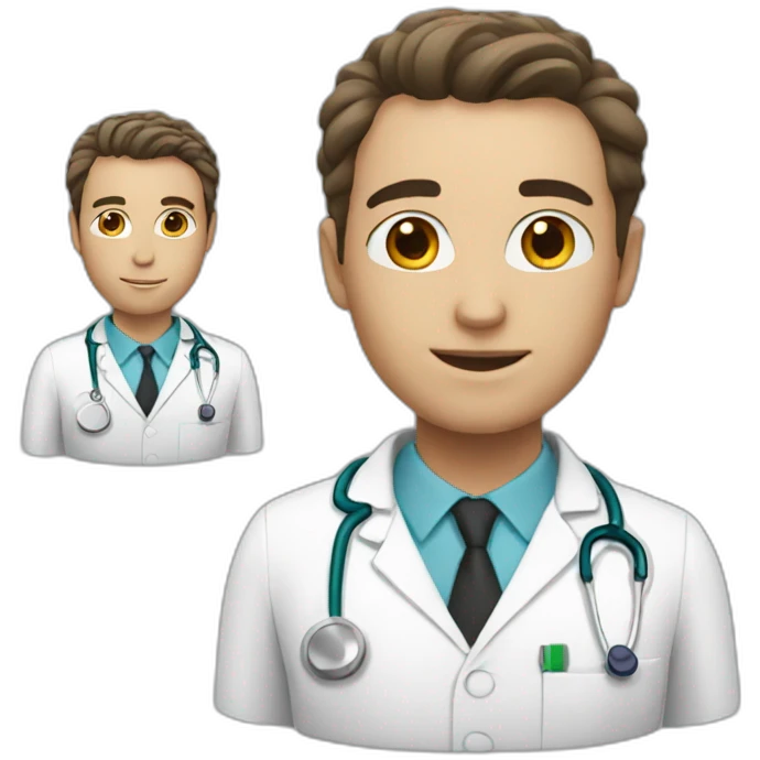 doctor, white skin emoji