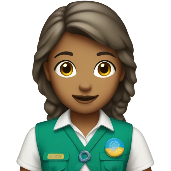 Girl Scout Daisy in blue vest emoji