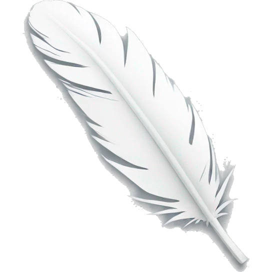 white low poly feather emoji