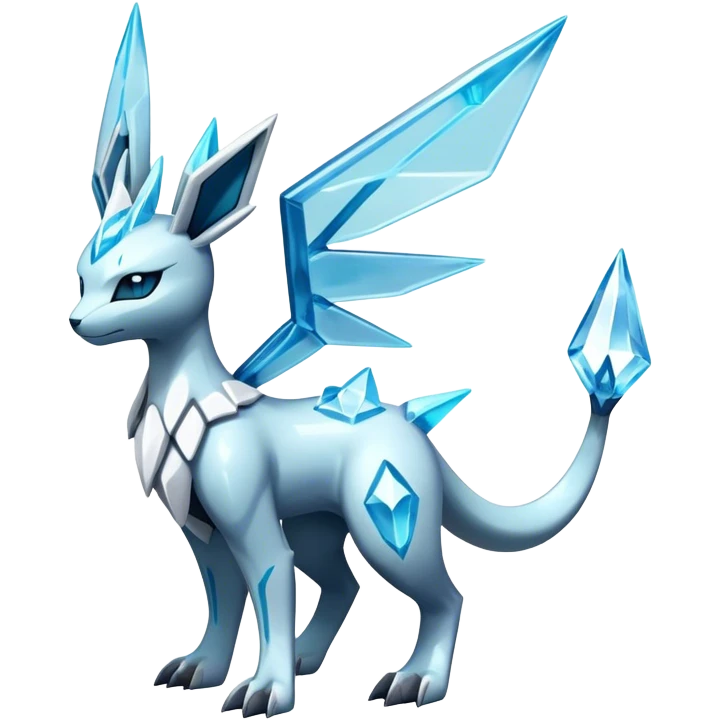 Futuristic Glaceon-dialga-hybrid, full body emoji