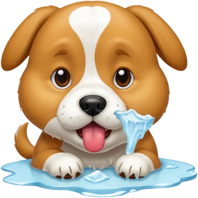 Dog eating ice emoji