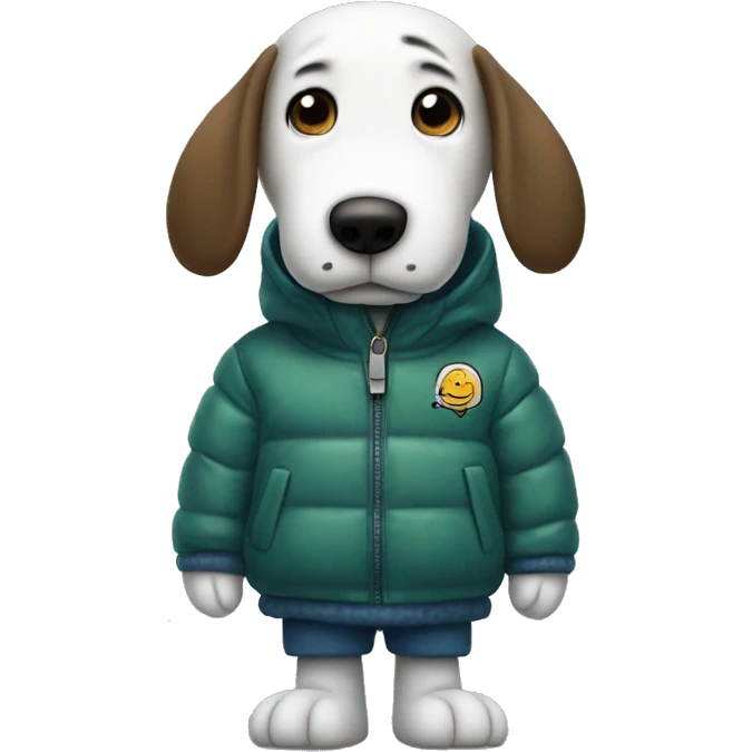Snoopy with a puffer jacket emoji
