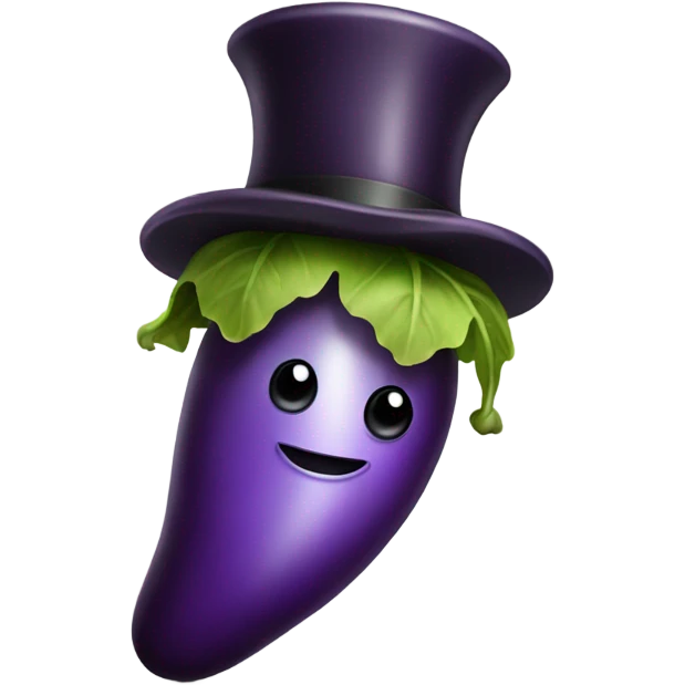 Eggplant wearing top hat  emoji