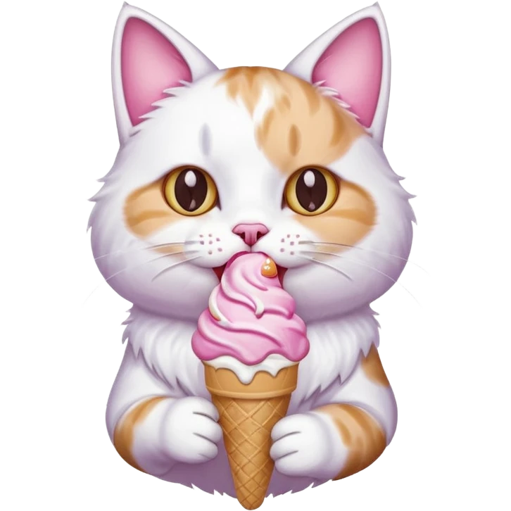 Cat eating ice cream emoji