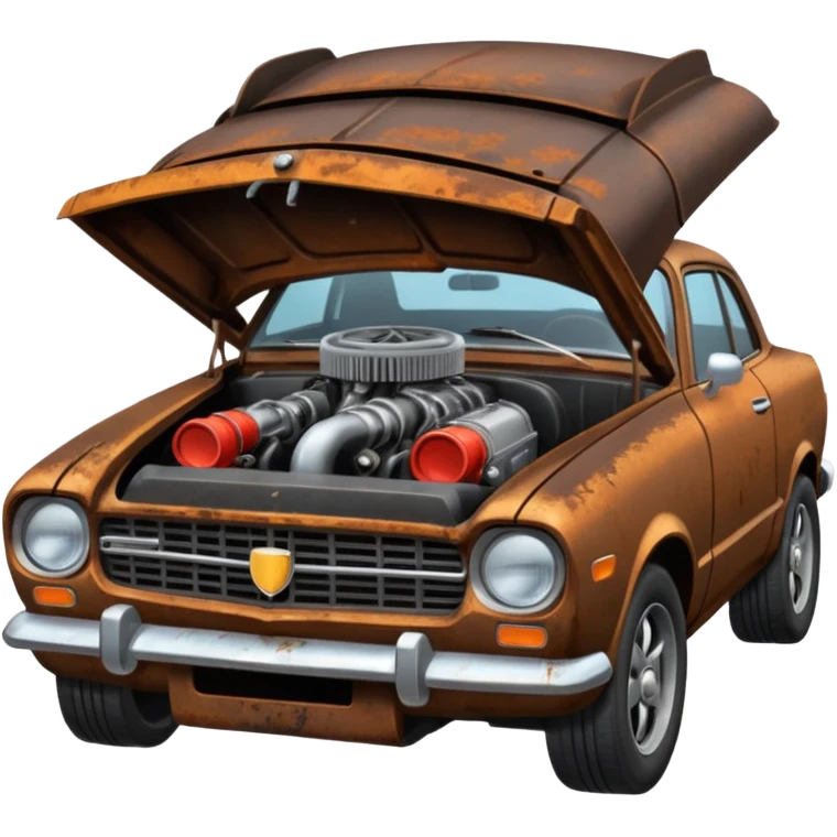 Car with open hood emoji