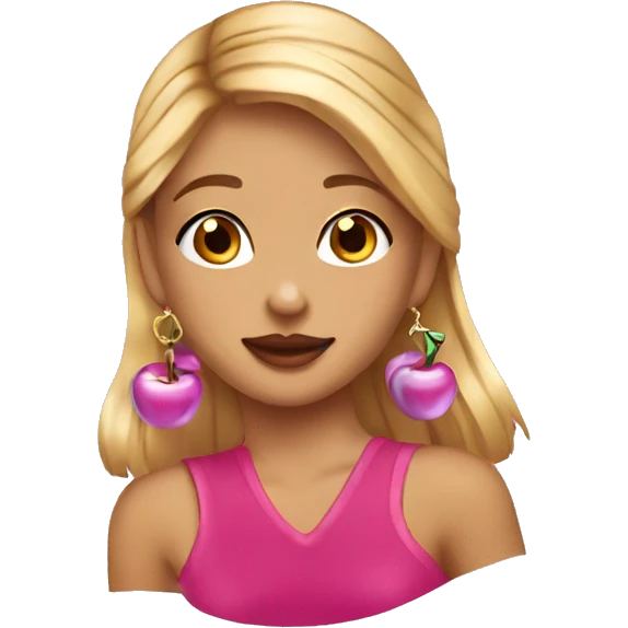 Y2K girl wearing cherry earrings  emoji