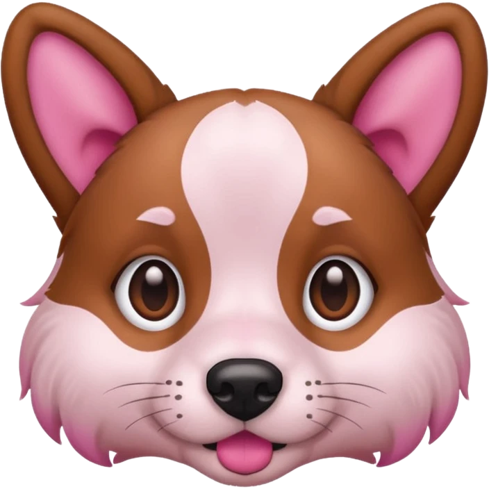 Dog with a pink nose and pink ears emoji