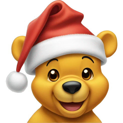 winnie the pooh in santa hat emoji