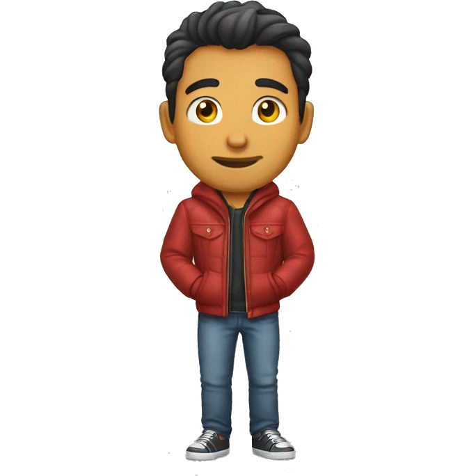 Crea un chico al lado de un Ferrari  emoji
