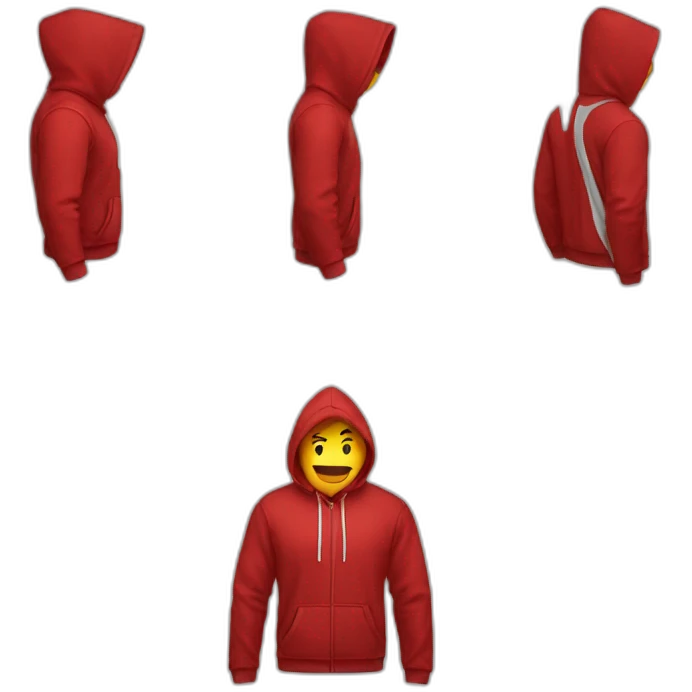 Hoodie red Man SPort emoji